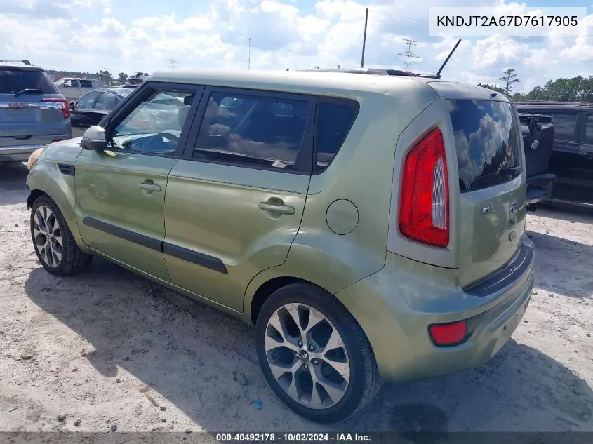 2013 Kia Soul ! VIN: KNDJT2A67D7617905 Lot: 40492178