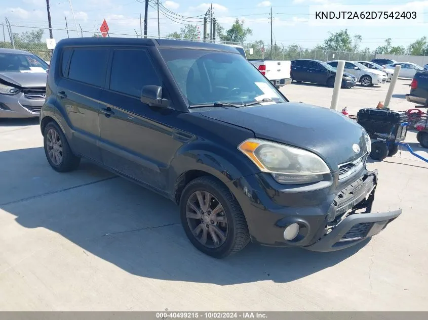 2013 Kia Soul + VIN: KNDJT2A62D7542403 Lot: 40499215