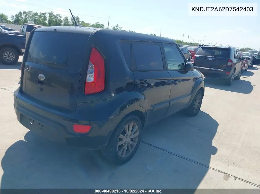 2013 Kia Soul + VIN: KNDJT2A62D7542403 Lot: 40499215