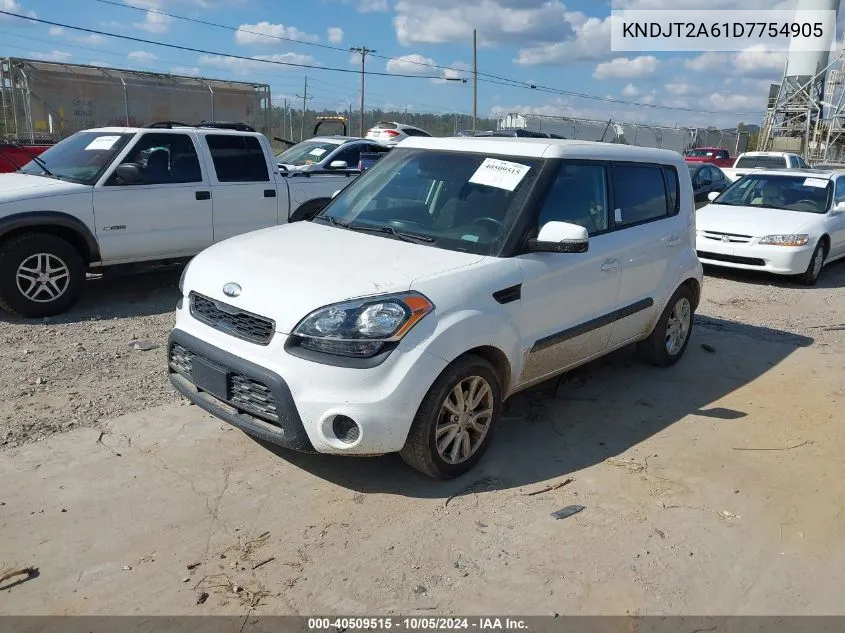 2013 Kia Soul + VIN: KNDJT2A61D7754905 Lot: 40509515