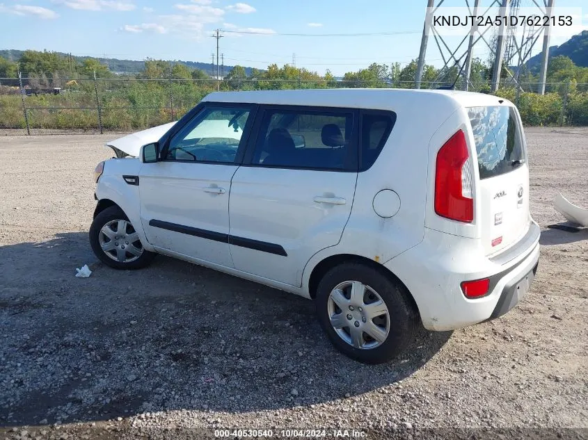 2013 Kia Soul VIN: KNDJT2A51D7622153 Lot: 40530540