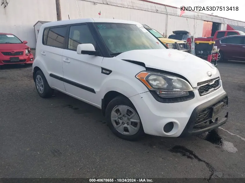 2013 Kia Soul VIN: KNDJT2A53D7513418 Lot: 40678655