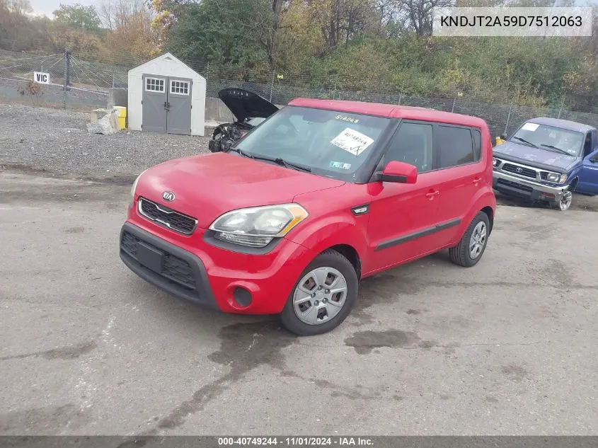 2013 Kia Soul VIN: KNDJT2A59D7512063 Lot: 40749244