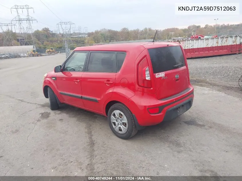 2013 Kia Soul VIN: KNDJT2A59D7512063 Lot: 40749244