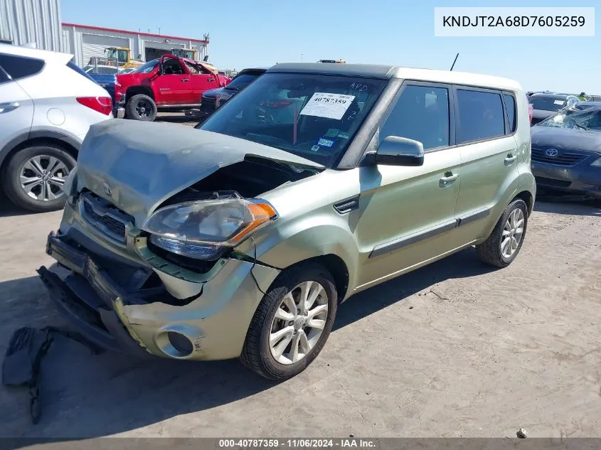 2013 Kia Soul + VIN: KNDJT2A68D7605259 Lot: 40787359