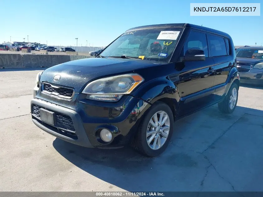 2013 Kia Soul + VIN: KNDJT2A65D7612217 Lot: 40818062