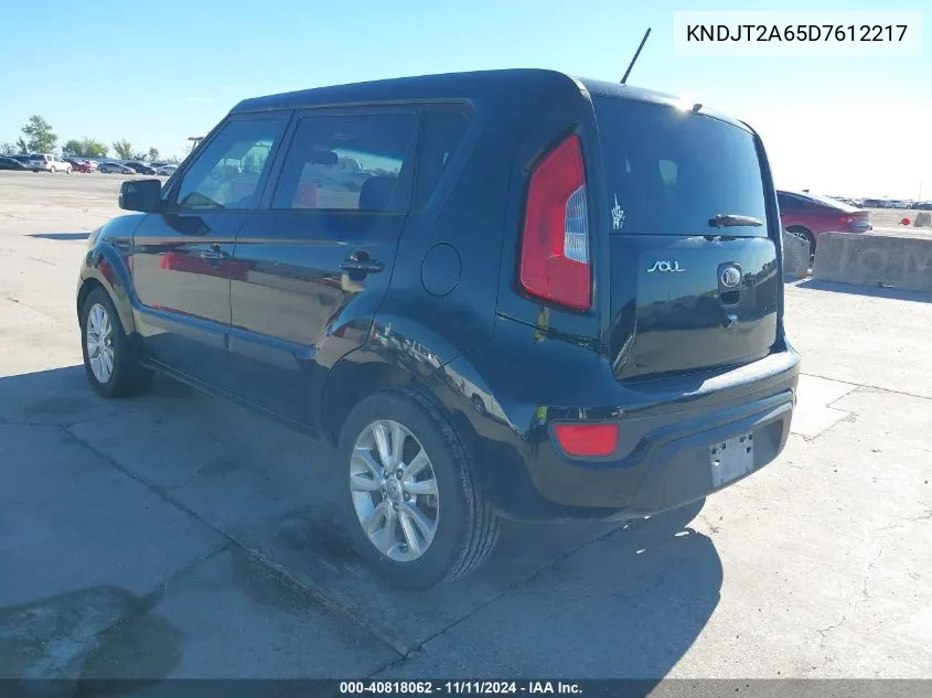 2013 Kia Soul + VIN: KNDJT2A65D7612217 Lot: 40818062