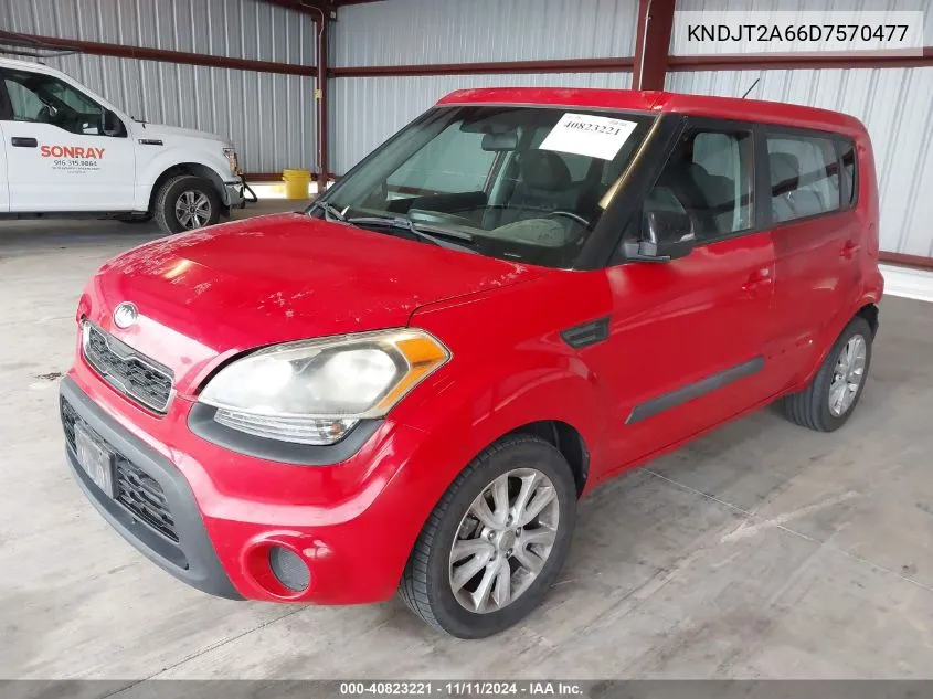 2013 Kia Soul + VIN: KNDJT2A66D7570477 Lot: 40823221