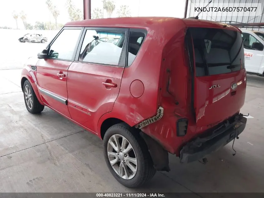 2013 Kia Soul + VIN: KNDJT2A66D7570477 Lot: 40823221