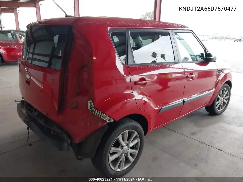 2013 Kia Soul + VIN: KNDJT2A66D7570477 Lot: 40823221