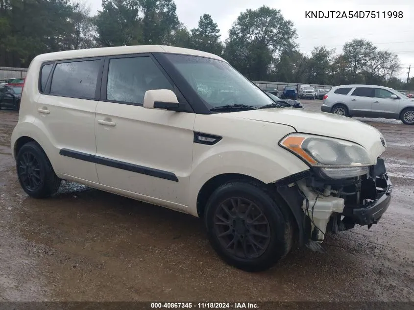 2013 Kia Soul VIN: KNDJT2A54D7511998 Lot: 40867345