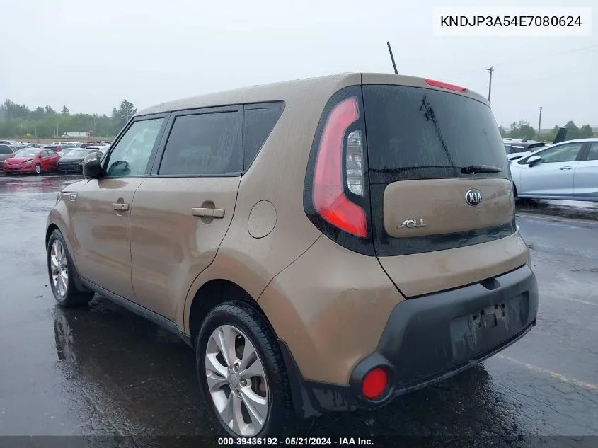 2014 Kia Soul + VIN: KNDJP3A54E7080624 Lot: 39436192