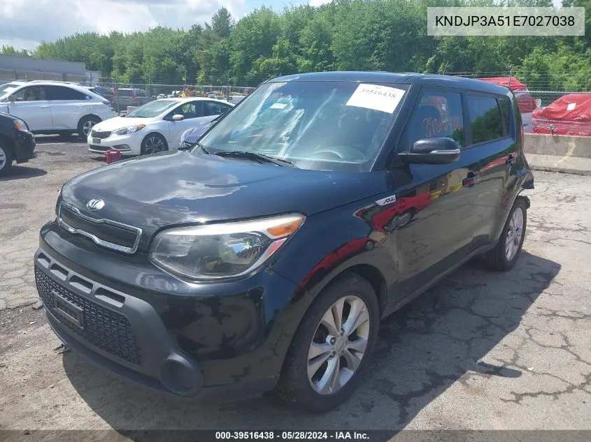 2014 Kia Soul + VIN: KNDJP3A51E7027038 Lot: 39516438