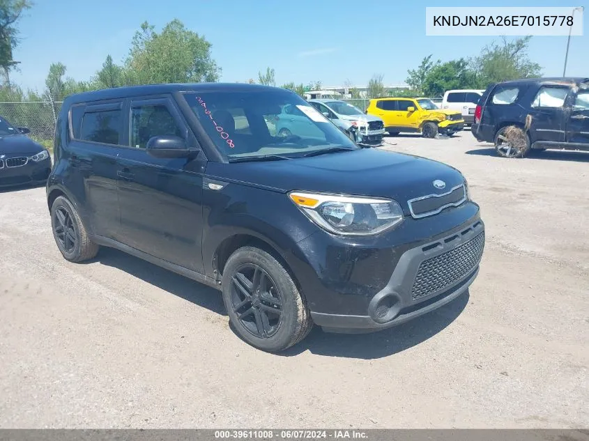 2014 Kia Soul VIN: KNDJN2A26E7015778 Lot: 39611008