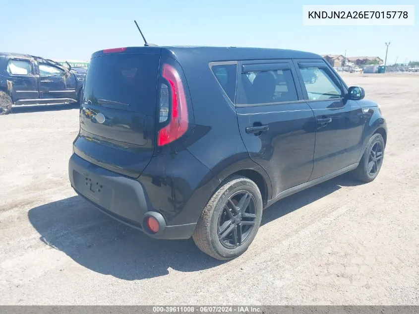 2014 Kia Soul VIN: KNDJN2A26E7015778 Lot: 39611008