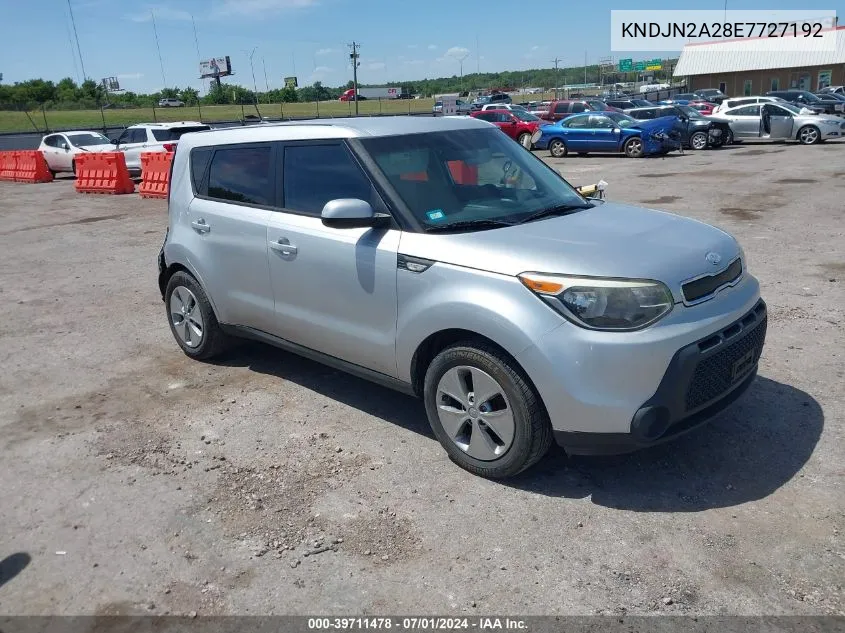 2014 Kia Soul VIN: KNDJN2A28E7727192 Lot: 39711478