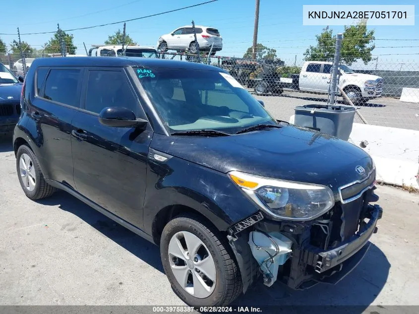 2014 Kia Soul VIN: KNDJN2A28E7051701 Lot: 39758387