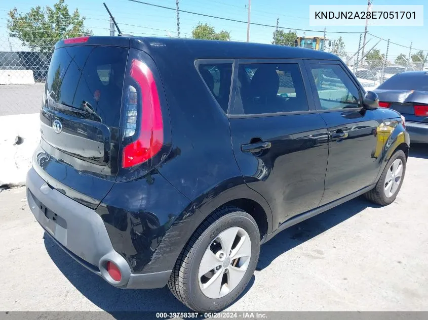 2014 Kia Soul VIN: KNDJN2A28E7051701 Lot: 39758387