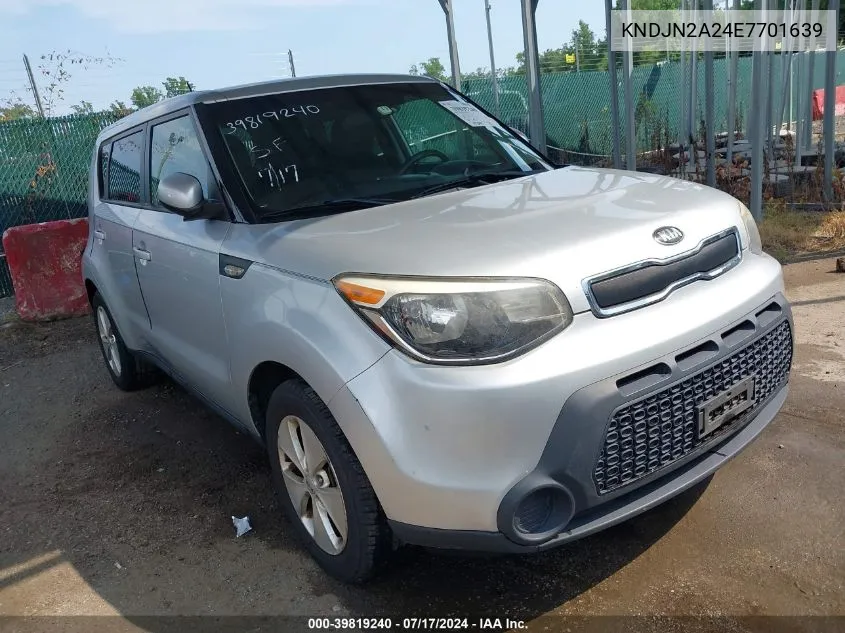 2014 Kia Soul VIN: KNDJN2A24E7701639 Lot: 39819240