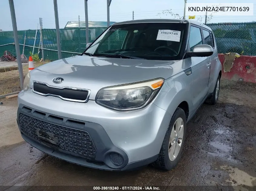 2014 Kia Soul VIN: KNDJN2A24E7701639 Lot: 39819240