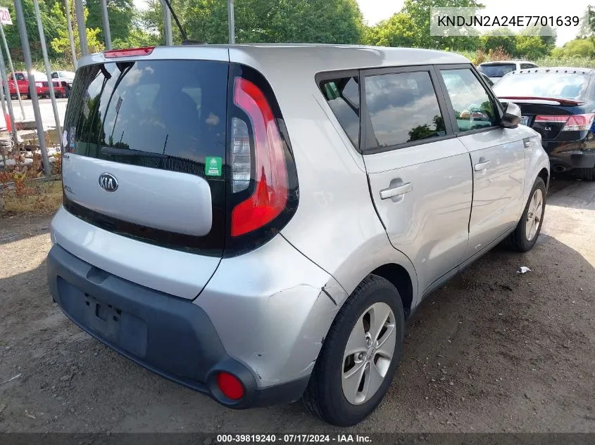 2014 Kia Soul VIN: KNDJN2A24E7701639 Lot: 39819240