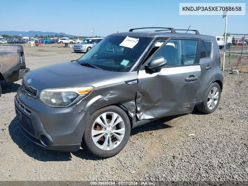 2014 Kia Soul + VIN: KNDJP3A5XE7058658 Lot: 39895764