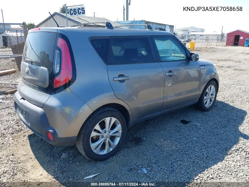 2014 Kia Soul + VIN: KNDJP3A5XE7058658 Lot: 39895764