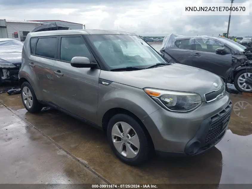 2014 Kia Soul VIN: KNDJN2A21E7040670 Lot: 39911674