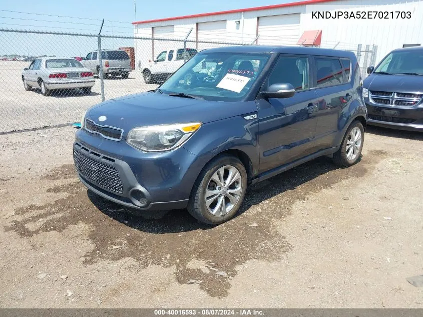 2014 Kia Soul + VIN: KNDJP3A52E7021703 Lot: 40016593