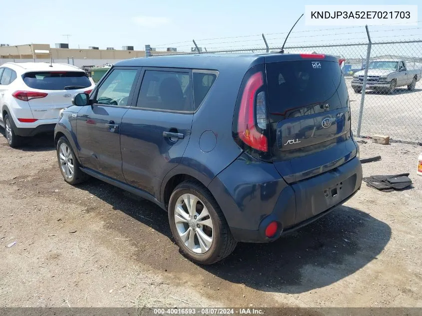 2014 Kia Soul + VIN: KNDJP3A52E7021703 Lot: 40016593