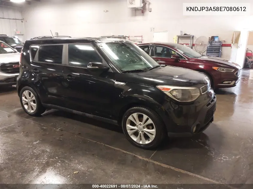 2014 Kia Soul + VIN: KNDJP3A58E7080612 Lot: 40022691