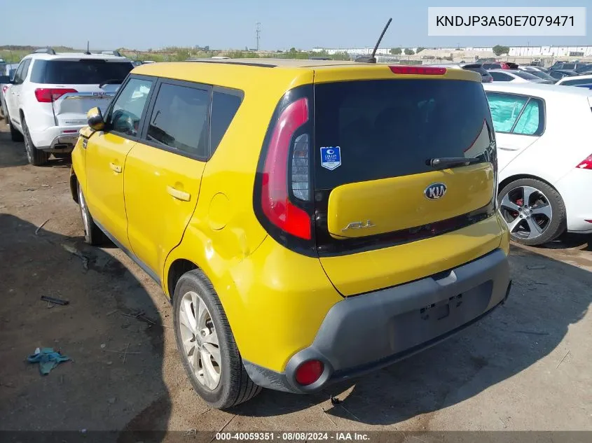 2014 Kia Soul + VIN: KNDJP3A50E7079471 Lot: 40059351