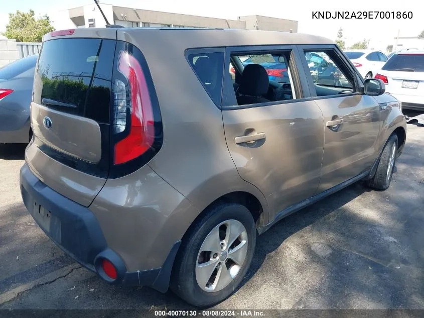 2014 Kia Soul VIN: KNDJN2A29E7001860 Lot: 40070130