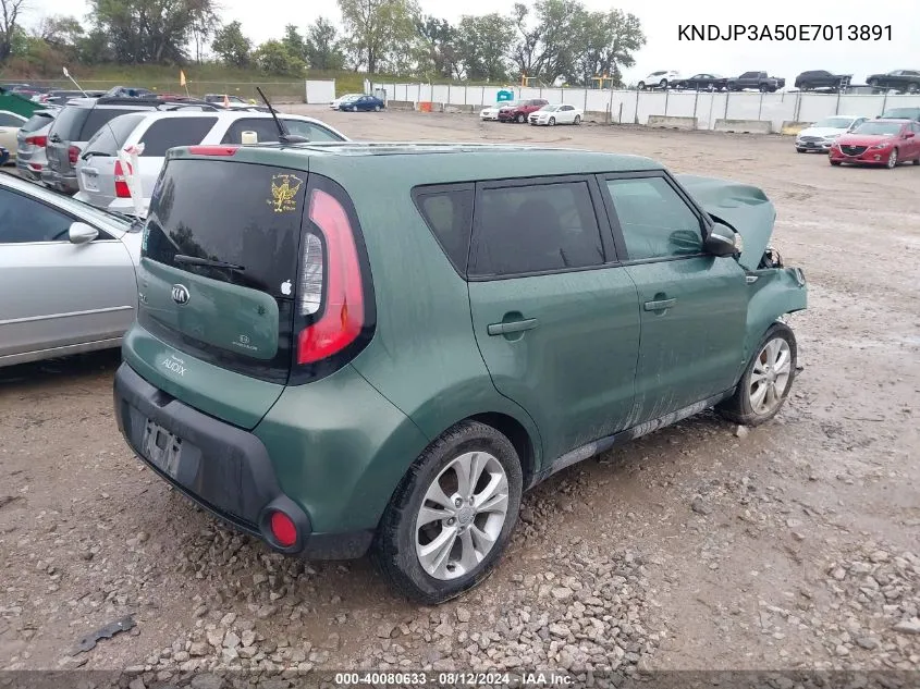 2014 Kia Soul + VIN: KNDJP3A50E7013891 Lot: 40080633