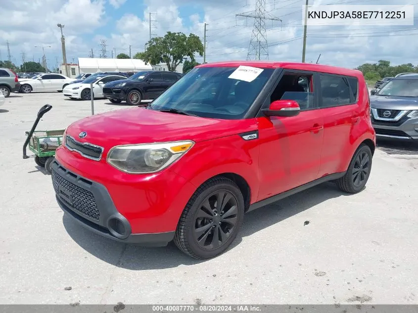 2014 Kia Soul + VIN: KNDJP3A58E7712251 Lot: 40087770