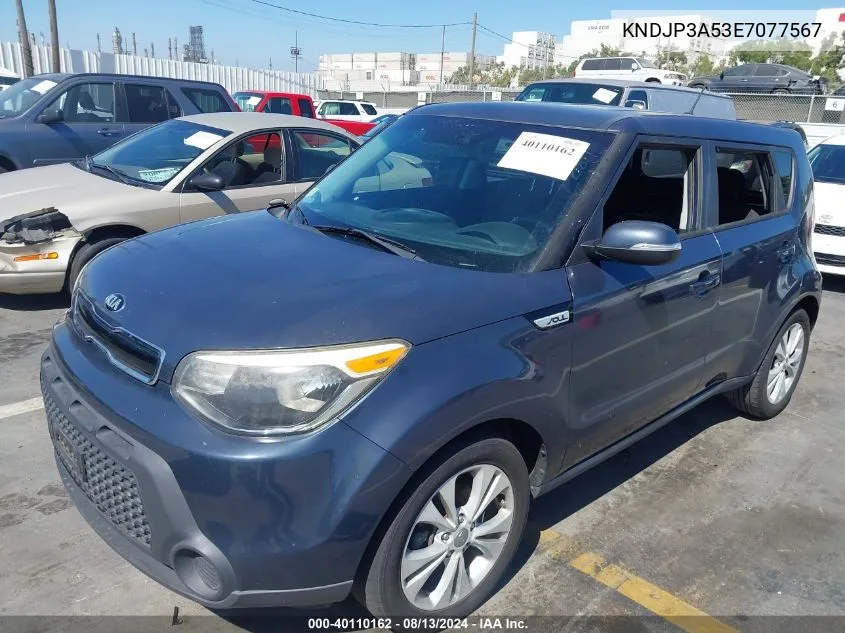 2014 Kia Soul + VIN: KNDJP3A53E7077567 Lot: 40110162