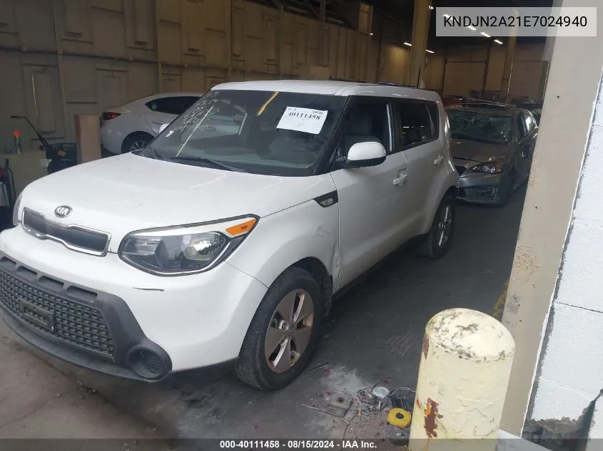 2014 Kia Soul VIN: KNDJN2A21E7024940 Lot: 40111458