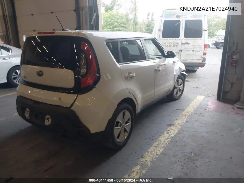 2014 Kia Soul VIN: KNDJN2A21E7024940 Lot: 40111458