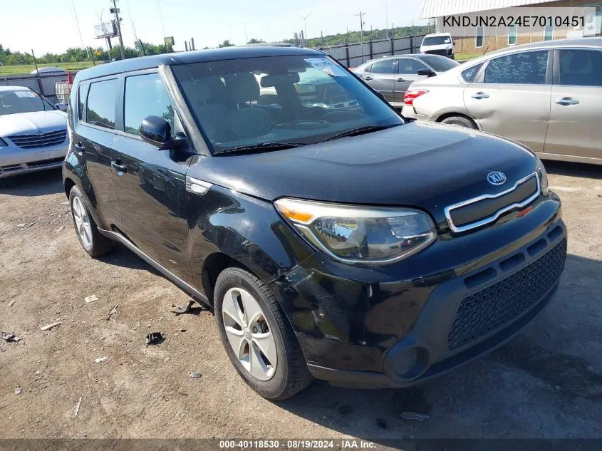 2014 Kia Soul VIN: KNDJN2A24E7010451 Lot: 40118530