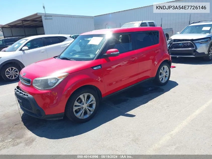 2014 Kia Soul + VIN: KNDJP3A54E7726146 Lot: 40143996