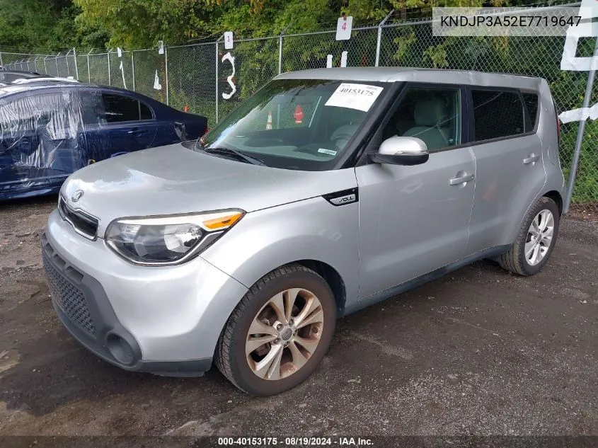 2014 Kia Soul + VIN: KNDJP3A52E7719647 Lot: 40153175