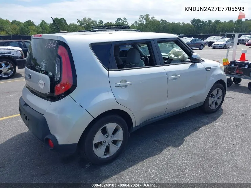 2014 Kia Soul VIN: KNDJN2A27E7705698 Lot: 40240103