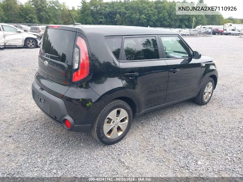 2014 Kia Soul VIN: KNDJN2A2XE7110926 Lot: 40241142