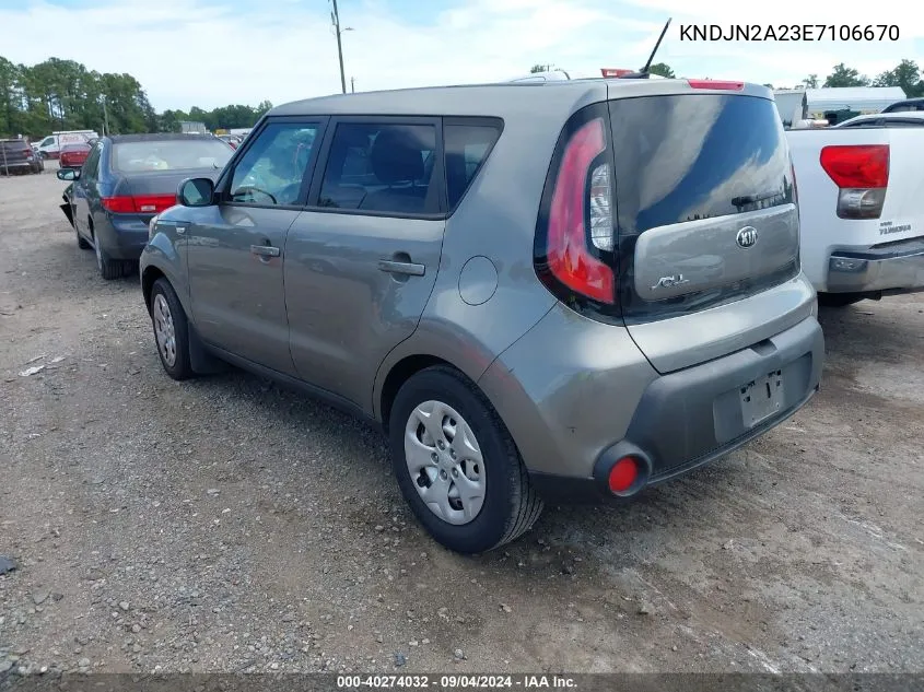 2014 Kia Soul VIN: KNDJN2A23E7106670 Lot: 40274032