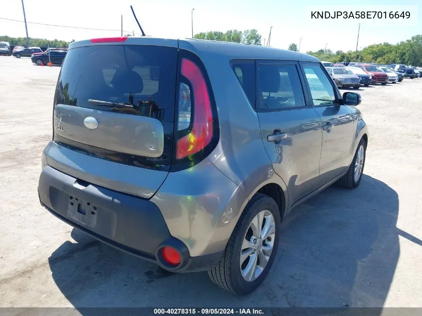 2014 Kia Soul + VIN: KNDJP3A58E7016649 Lot: 40278315