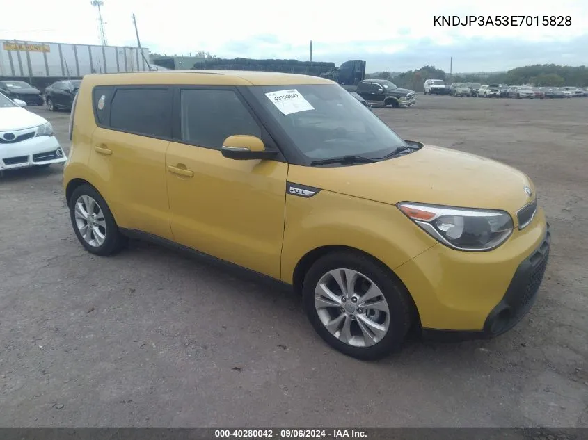 2014 Kia Soul + VIN: KNDJP3A53E7015828 Lot: 40280042