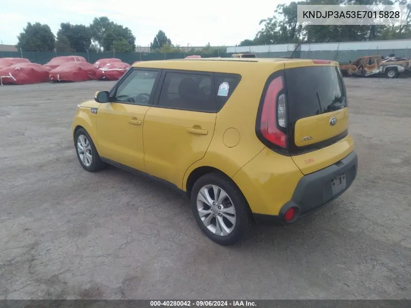 2014 Kia Soul + VIN: KNDJP3A53E7015828 Lot: 40280042