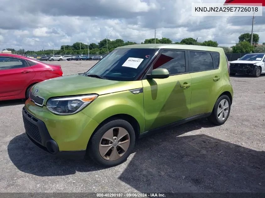 2014 Kia Soul VIN: KNDJN2A29E7726018 Lot: 40290197