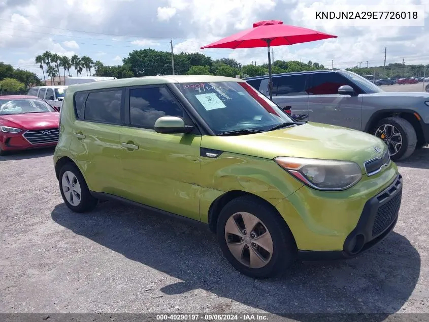 2014 Kia Soul VIN: KNDJN2A29E7726018 Lot: 40290197