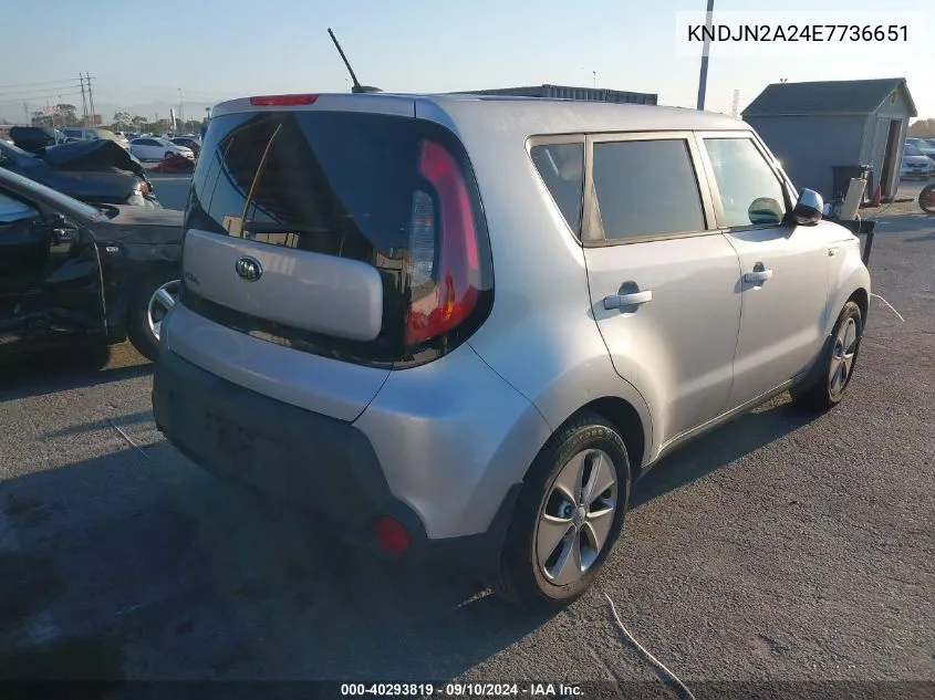 2014 Kia Soul VIN: KNDJN2A24E7736651 Lot: 40293819